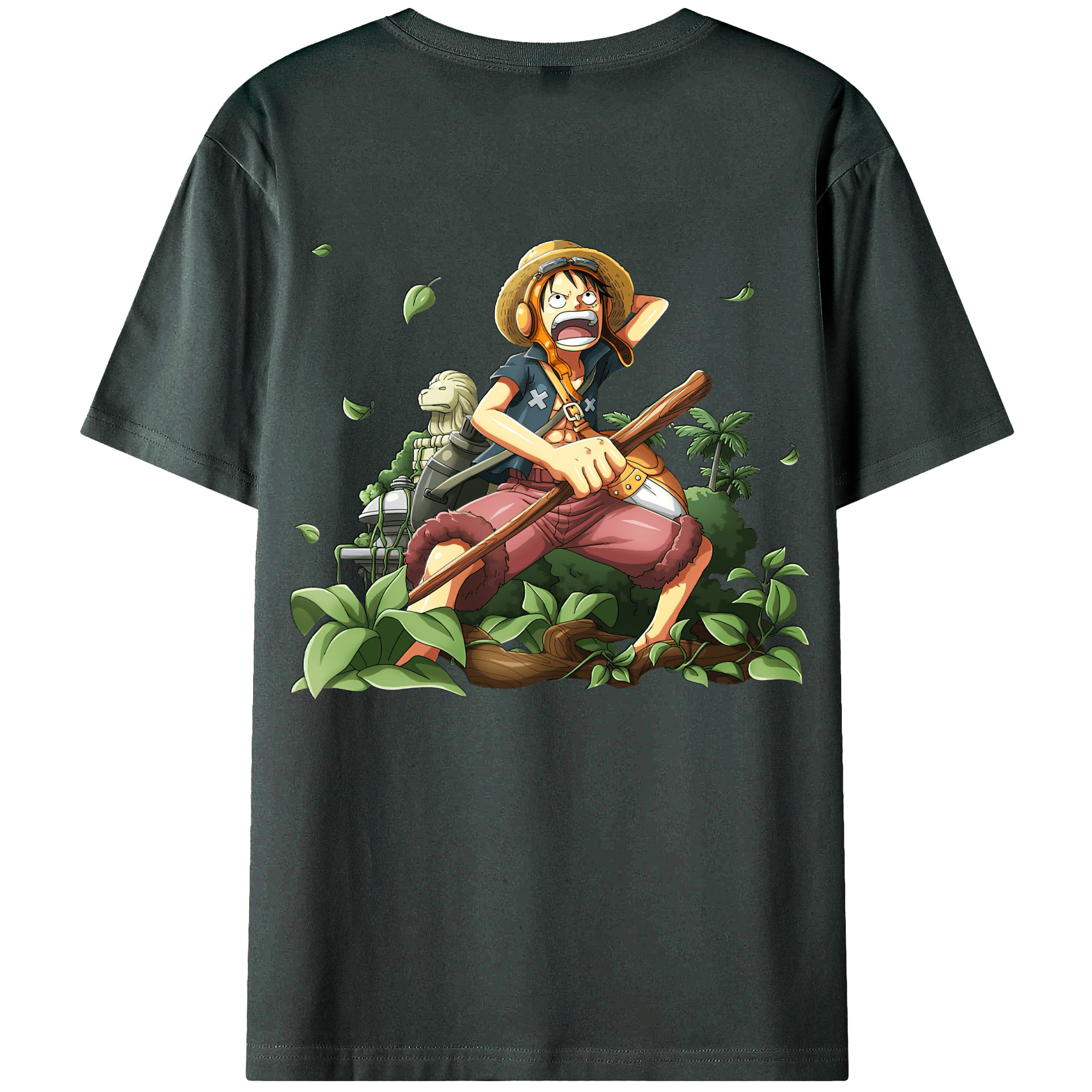 （画像用） ワンピース モンキー・D・ルフィ ONE PIECE Monkey D. Luffy 綿100％ メンズ半袖Tシャツ（バックプリント） 通気性